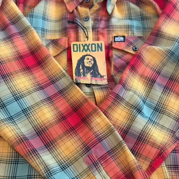 DIXXON Bob Marley Plaid Flannel Shirt - Picture 3 of 3